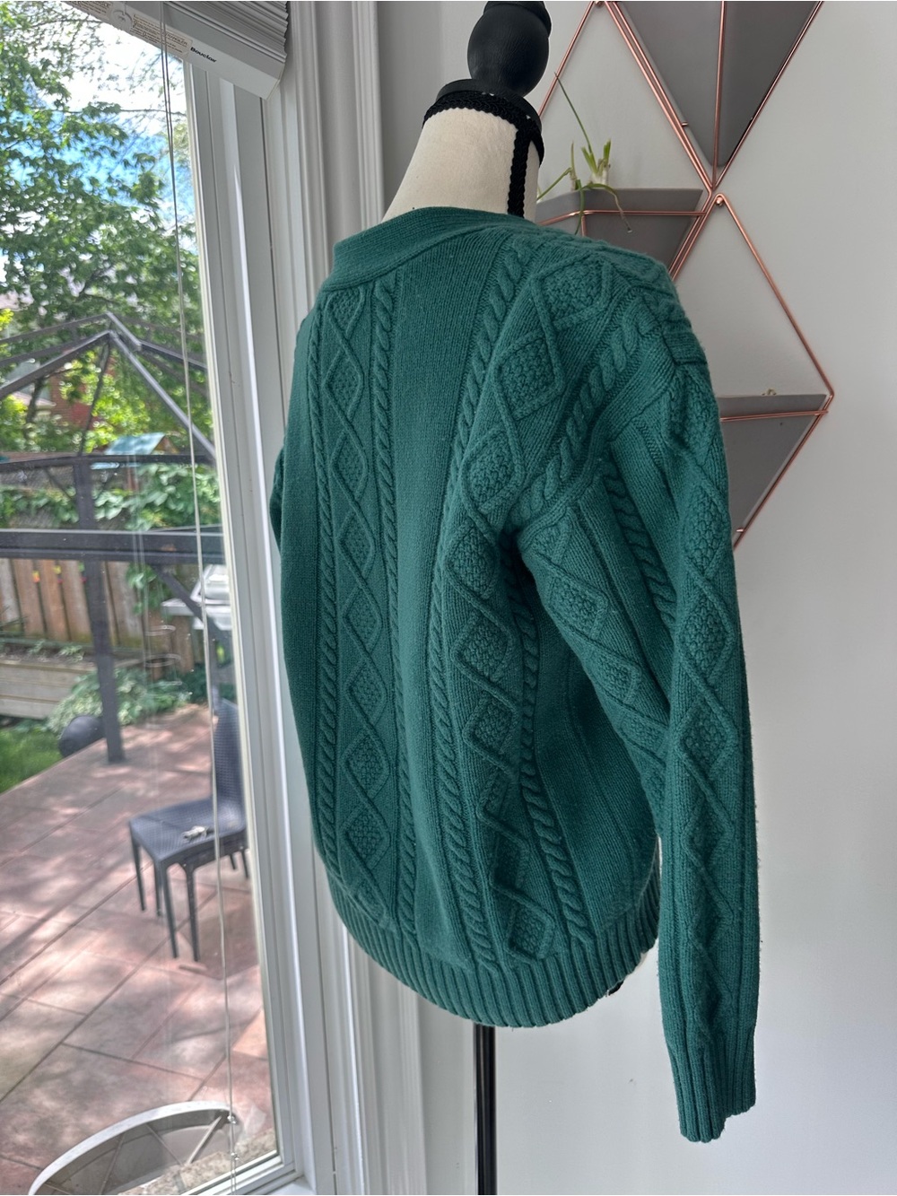 Sunday Best Dark Green Cable Knit Button Cardigan - Picture 7 of 12